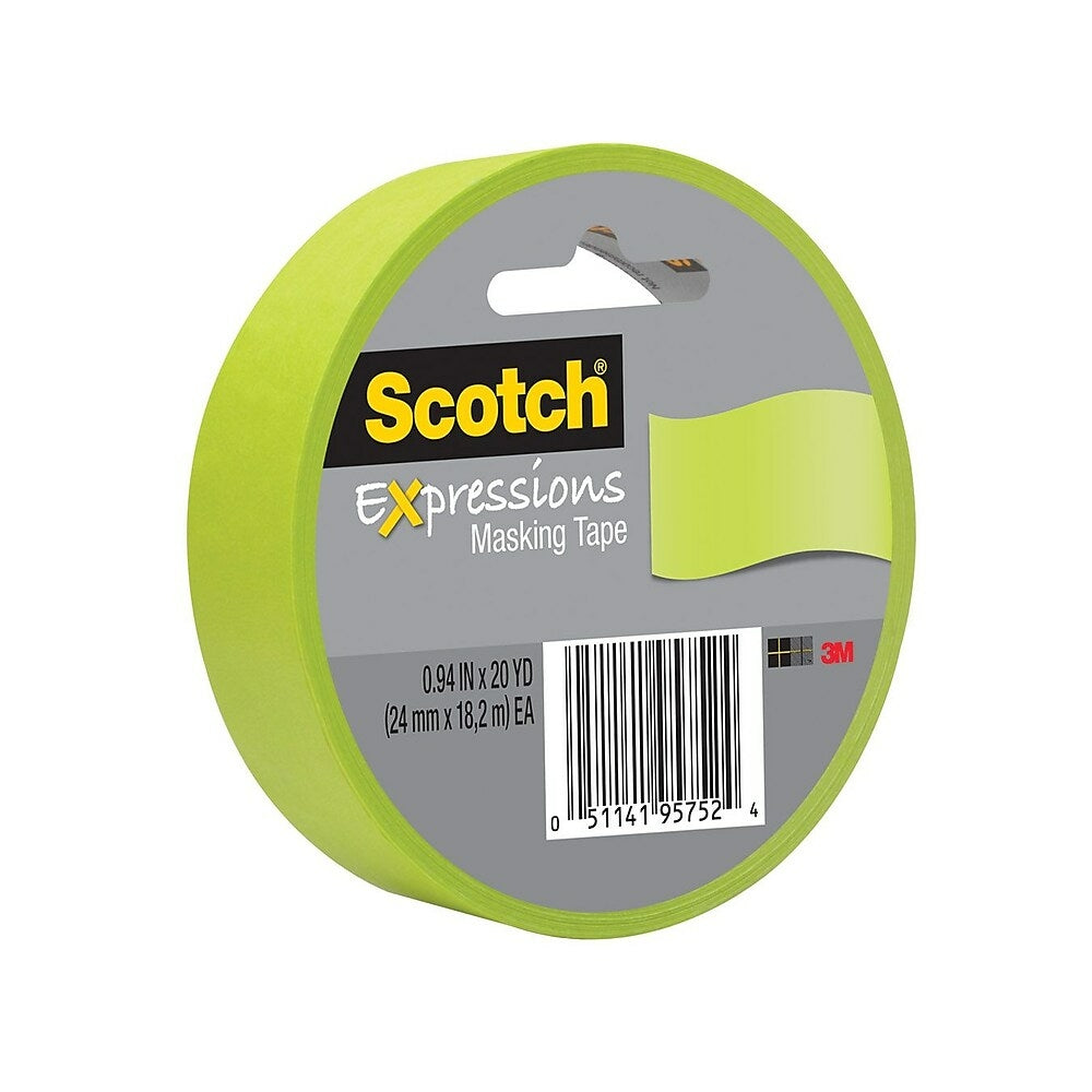 Image of Scotch Expressions Masking Tape, 24 mm x 18.2 m, Lemon Lime