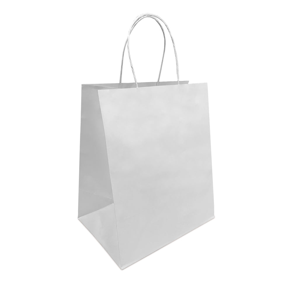 Image of Reliabag Paper Bags - Twist Handles - 10" W x 7" D x 12" H - White - 250 Pack