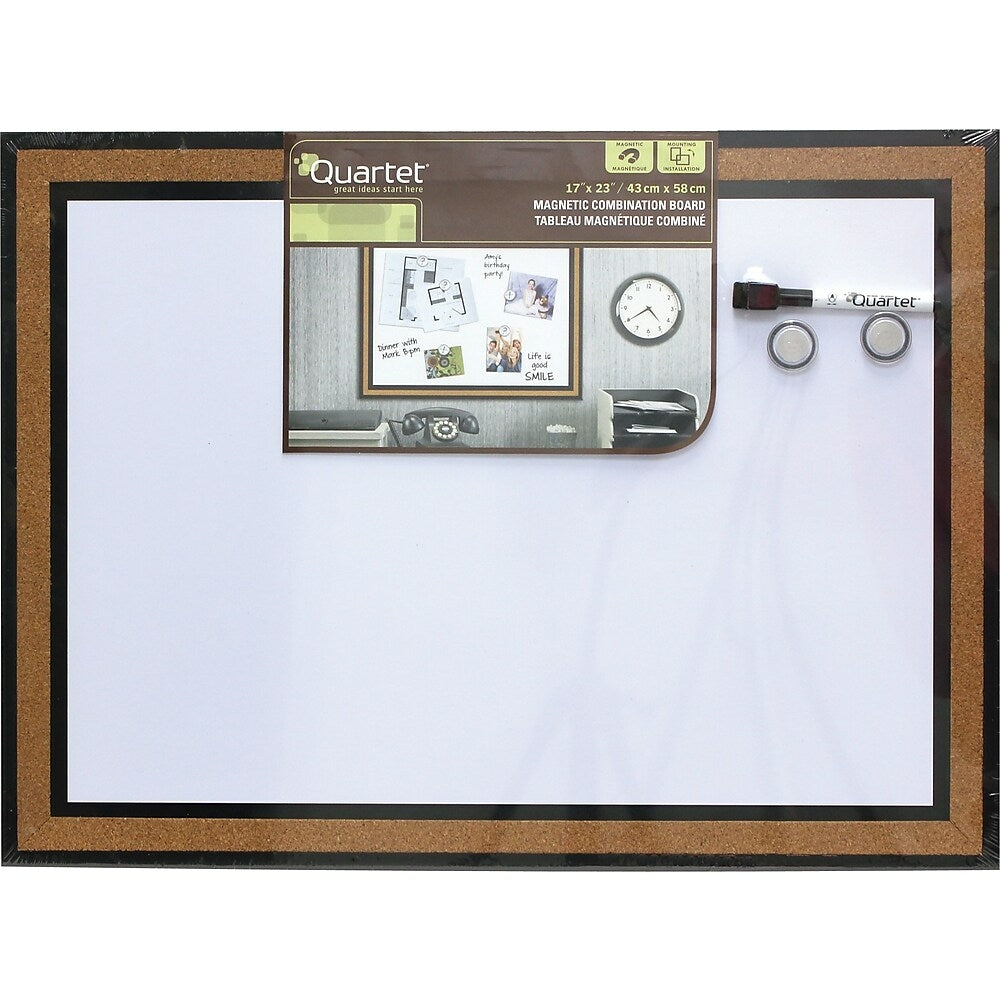 Image of Quartet Combination Board, Magnetic Dry-Erase with Cork Frame, 17