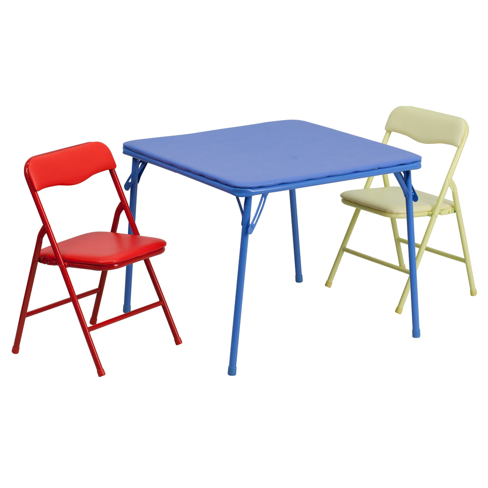 Image of Flash Furniture Kids Colourful 3 Piece Folding Table & Chair Set