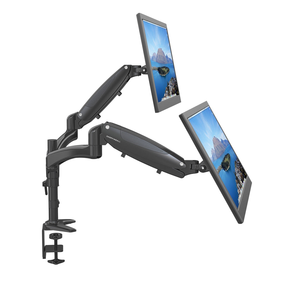 Image of ShoppingAll Fully Adjustable Dual Gas Spring LCD Monitor Arm Desk Mount Stand - Black