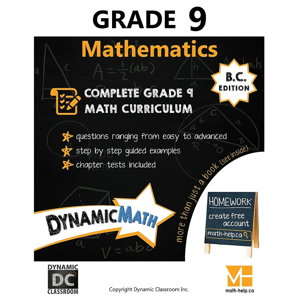 Image of Dynamic Math Workbook BC - Grade 9