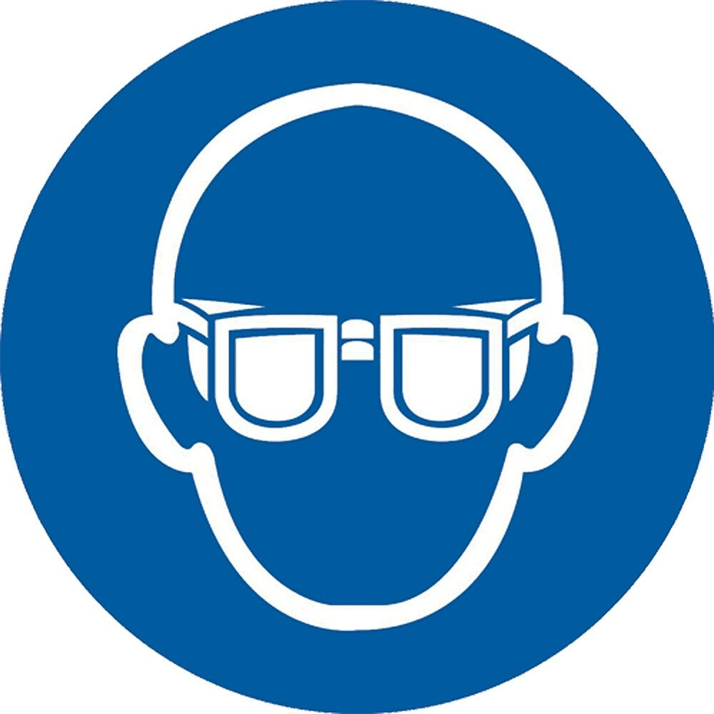 Image of Accuform Signs Safety Goggles Pictogram Labels, Vinyl, Roll, 2" L x 2" W, Blue