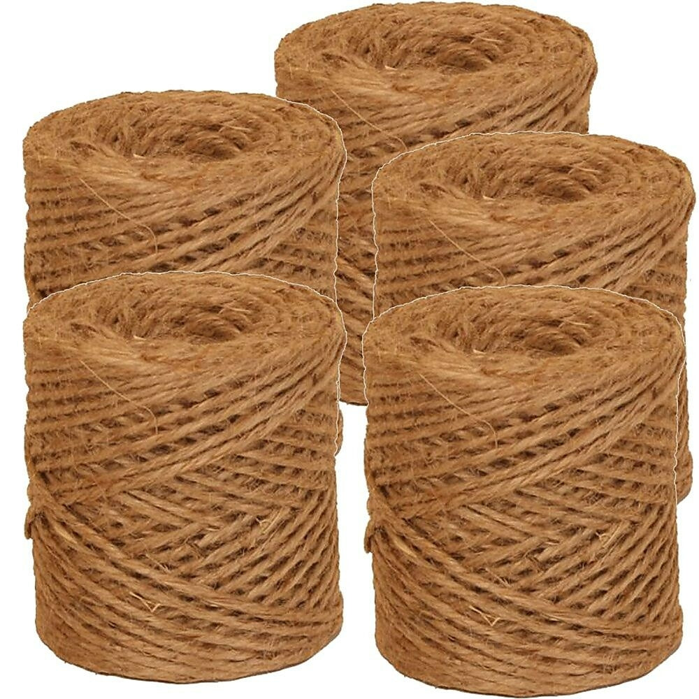 Image of JAM Paper Natural Jute Kraft Twine, 73 Yards, Brown, 5 Pack (6785142g)