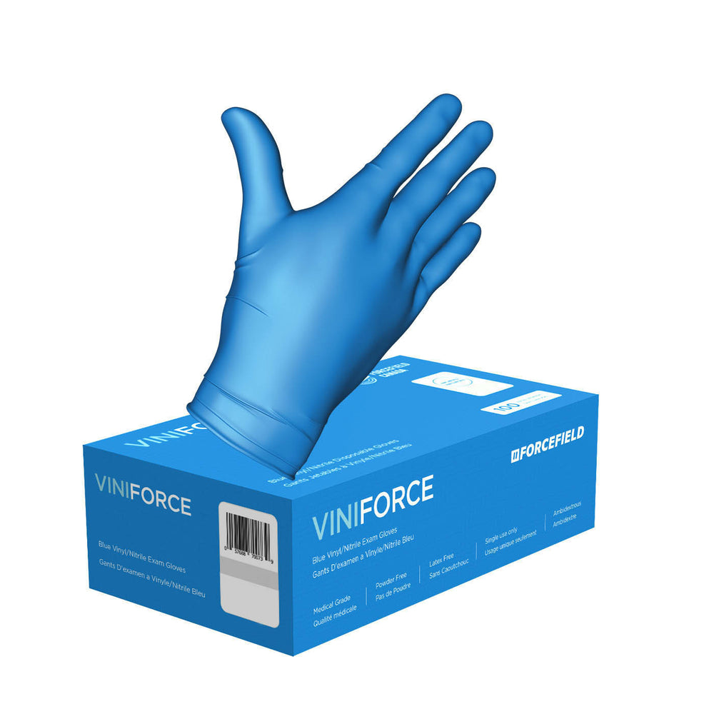 Image of Synmax ViNi Vinyl Powder-Free Gloves - Blue - Medium - 100 Pack