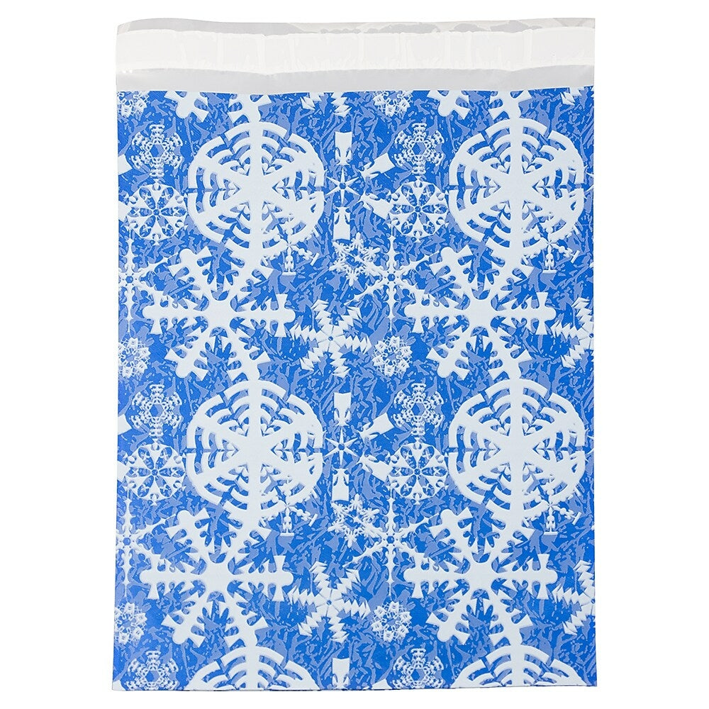 Image of JAM Paper Foil Envelopes, 9 x 12, Blue Winter White Snowflakes, 100 Pack (01323320B)