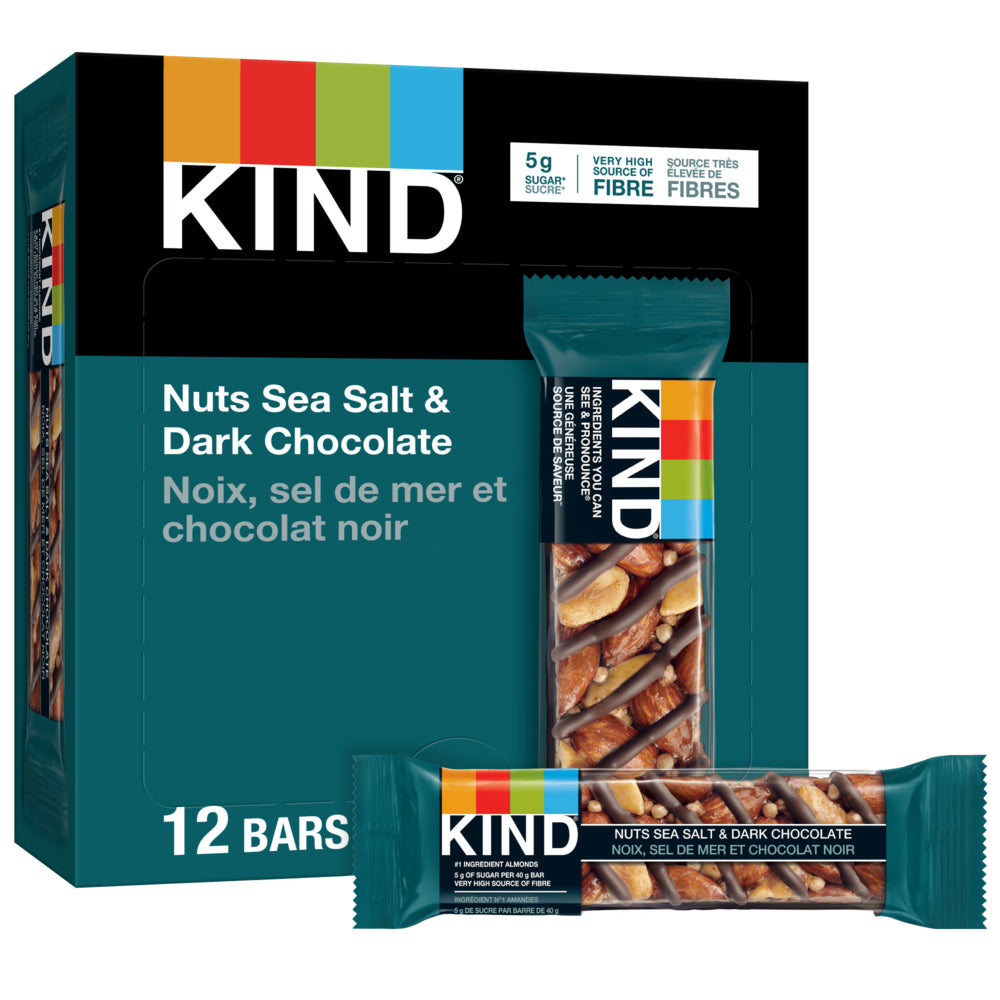 Image of KIND Dark Chocolate Nuts & Sea Salt Snack Bars - 40 g - 12 Pack
