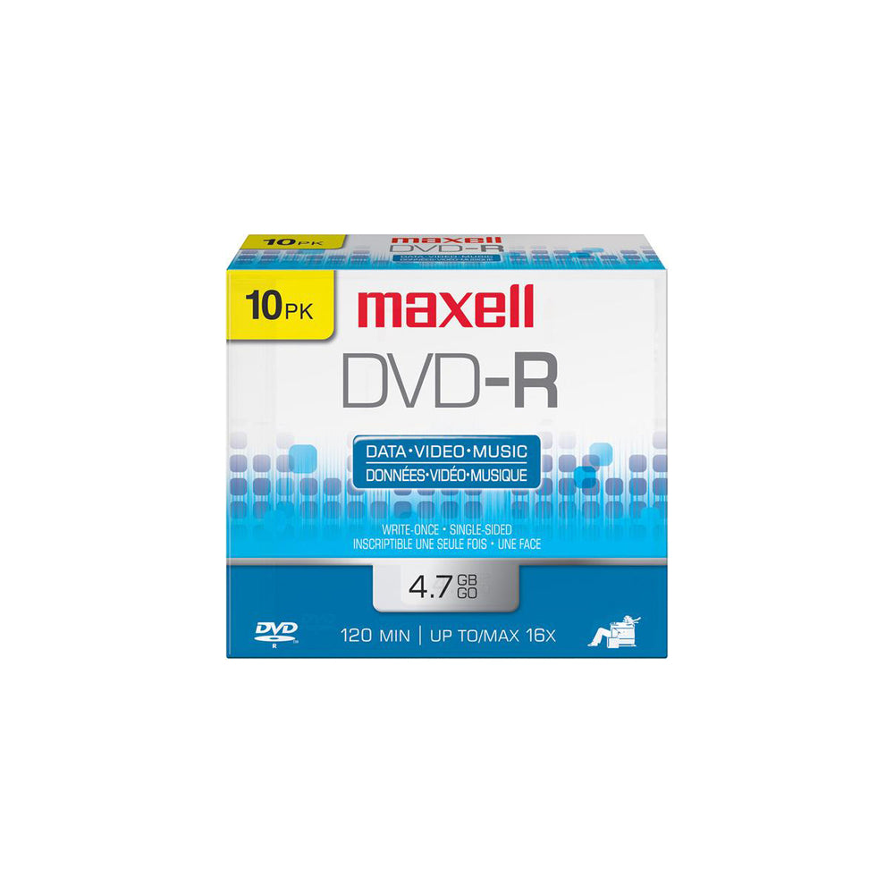 Image of Maxell Recordable DVD-R Media - 4.7 GB - 10 Pack