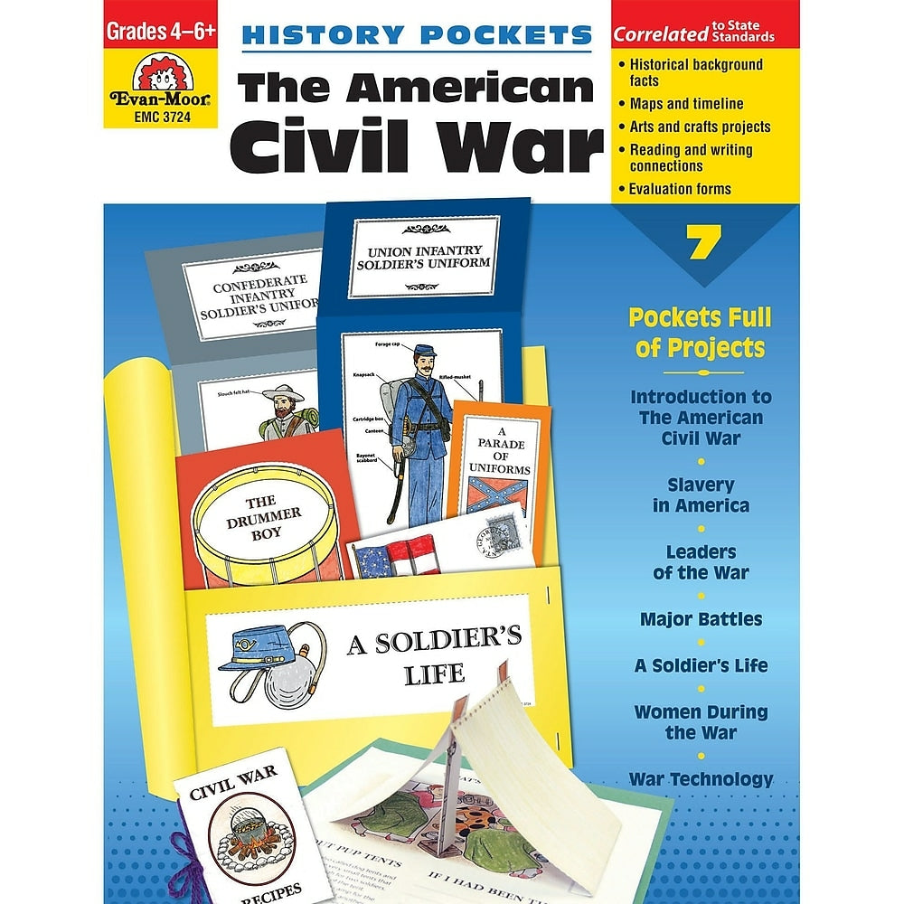 Image of Evan-Moor History Pockets: The American Civil War Teacher Resource Book (EMC3724)