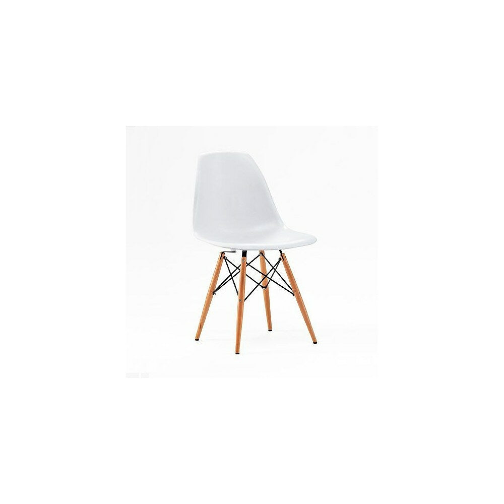 Image of Eames AP6102WD-2-WT Style Side Chair, White, 2 Pack