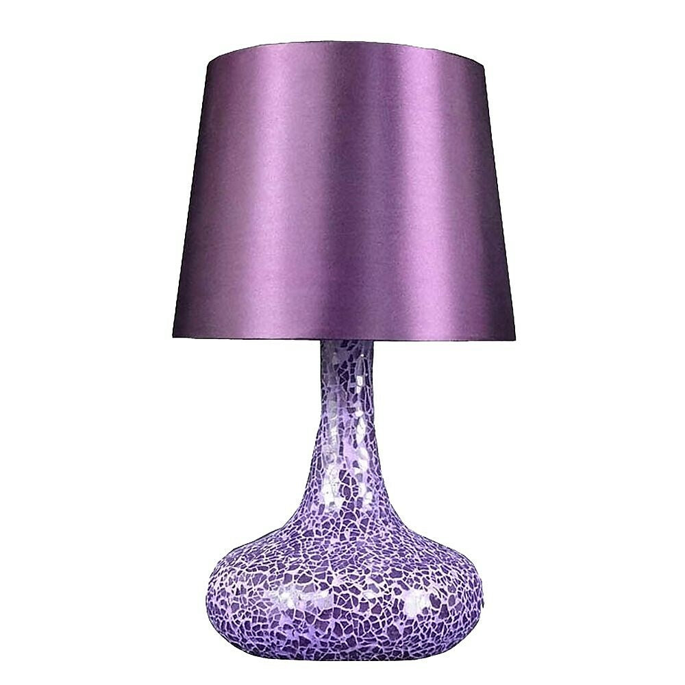 Image of All the Rages Simple Designs LT3039-PRP Mosaic Genie Table Lamp, Purple