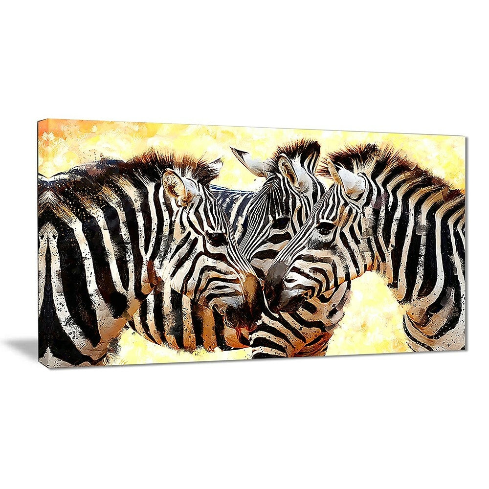 Image of Designart Zebra Trio Canvas Art Print (PT2304-40-20)