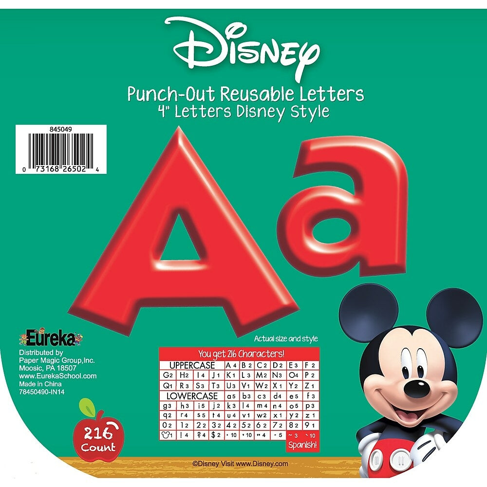 Image of Eureka 4" Deco Letters, Mickey Mouse Clubhouse, 648 Pack