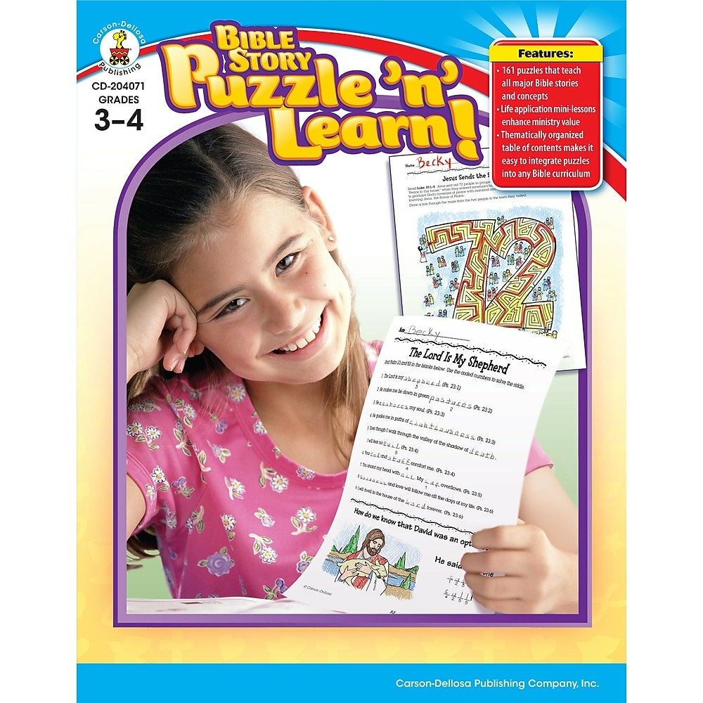 Image of eBook: Christian 204071-EB Bible Story Puzzle 'n' Learn - Grade 3 - 4