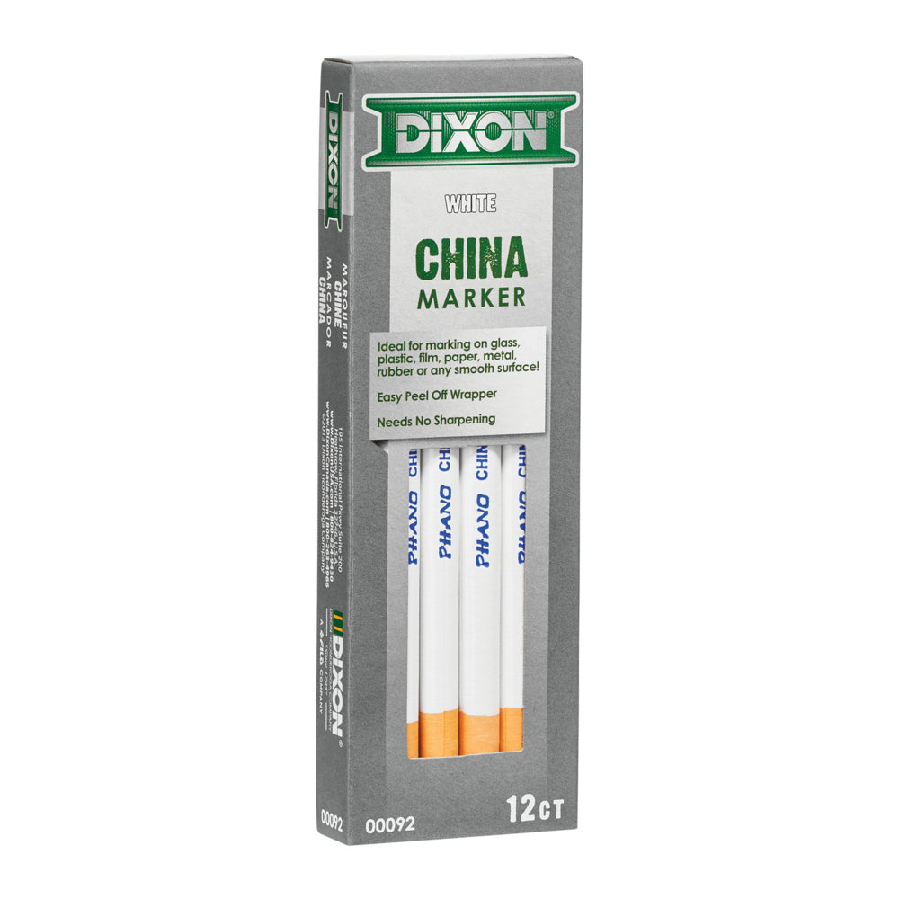 Image of Dixon China Markers - White - 12 Pack