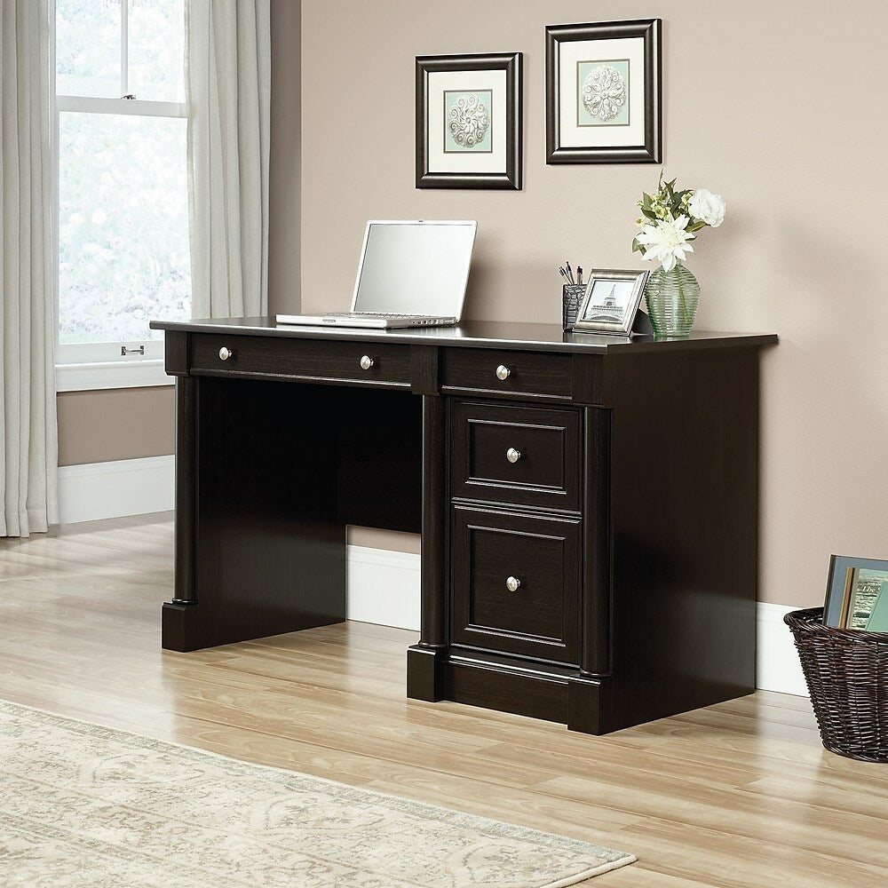 Image of Sauder Palladia Computer Desk, Wind Oak, Brown