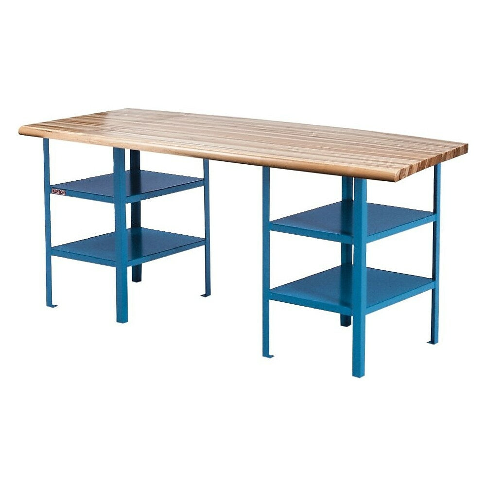 Image of Kleton Extra Heavy-Duty Workbenches - Pedestal Benches, 2500 Lbs. Cap., 60" W x 30" D, 34" H, Blue