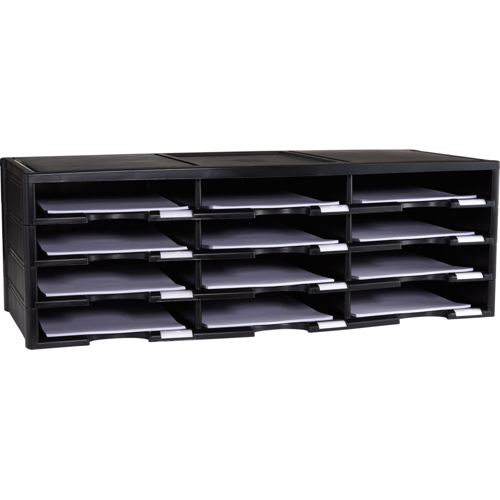 Image of Storex 12-Compartment Literature Organizer - Black