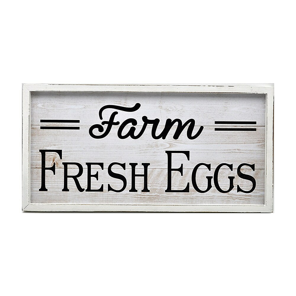 Image of Sign-A-Tology Farm Fresh Eggs Framed Art - 24" x 12"