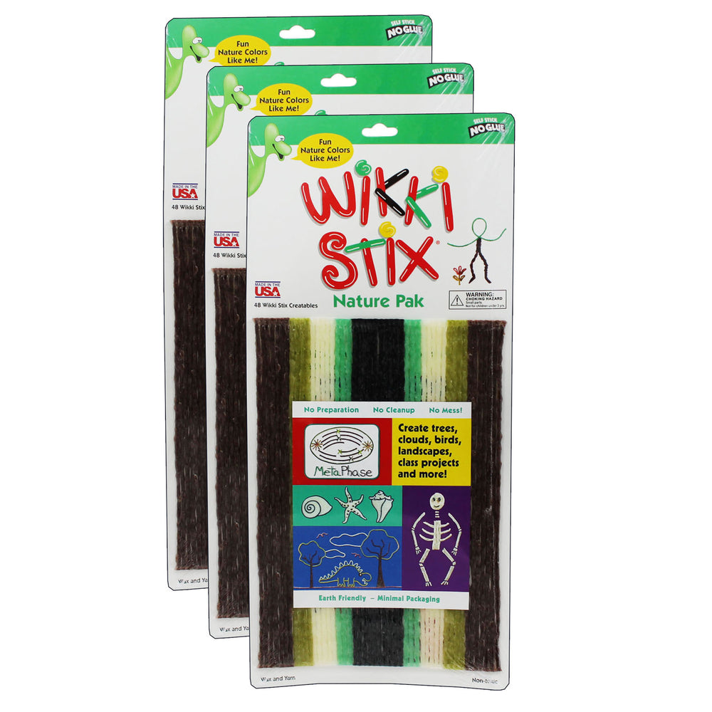 Image of Wikki Stix Nature Pak Nature Colours, 144 Pack (WKX802)