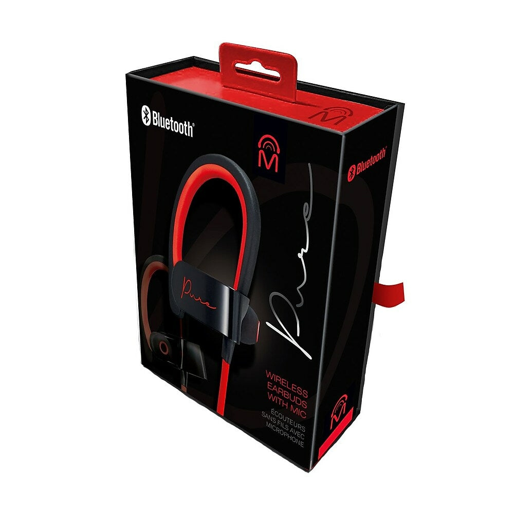 Pure Bluetooth Wireless Earbuds By M Red Black 72324 Staples Ca