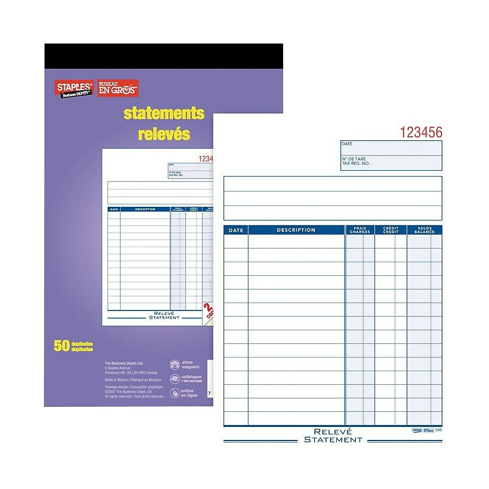 Image of Staples Statement Books - Bilingual