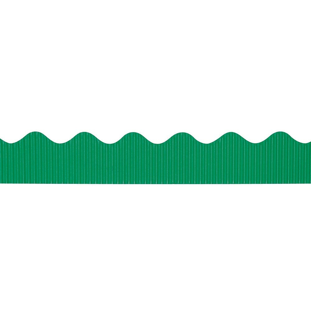 Image of Pacon Corporation Bordette 37146 50' X 2.25" Scalloped Solid Decorative Border, Emerald Green, 8 Pack