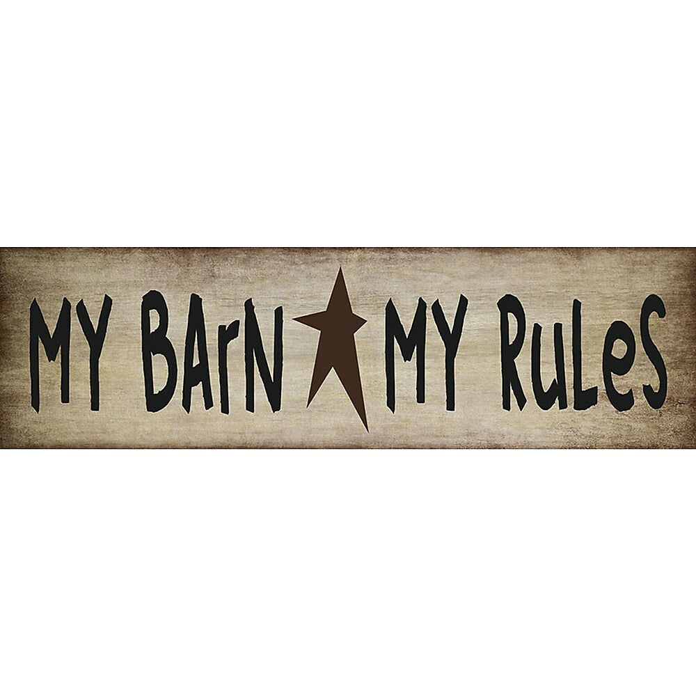 Image of Sign-A-Tology My barn my rules Vintage Wooden Sign - 6*24 in