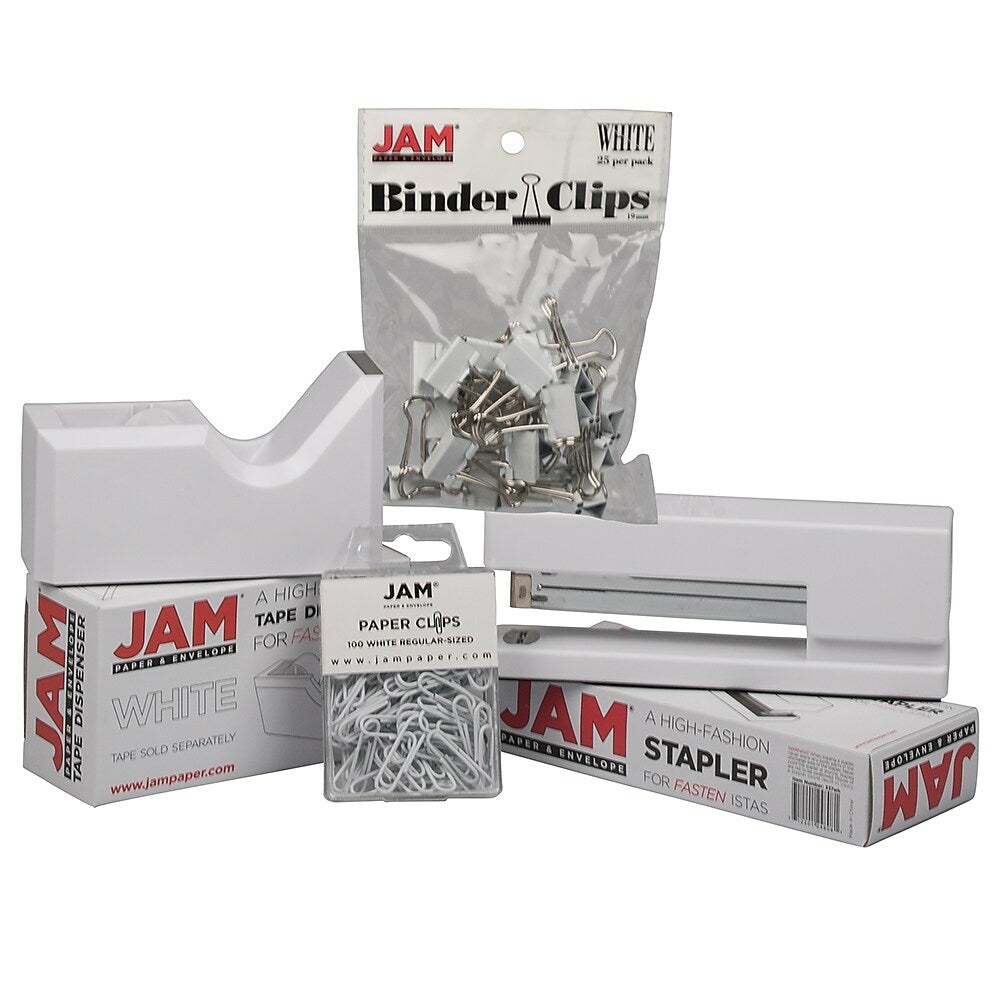 Image of JAM Paper Office Starter Desk Kit, White (338756wh)