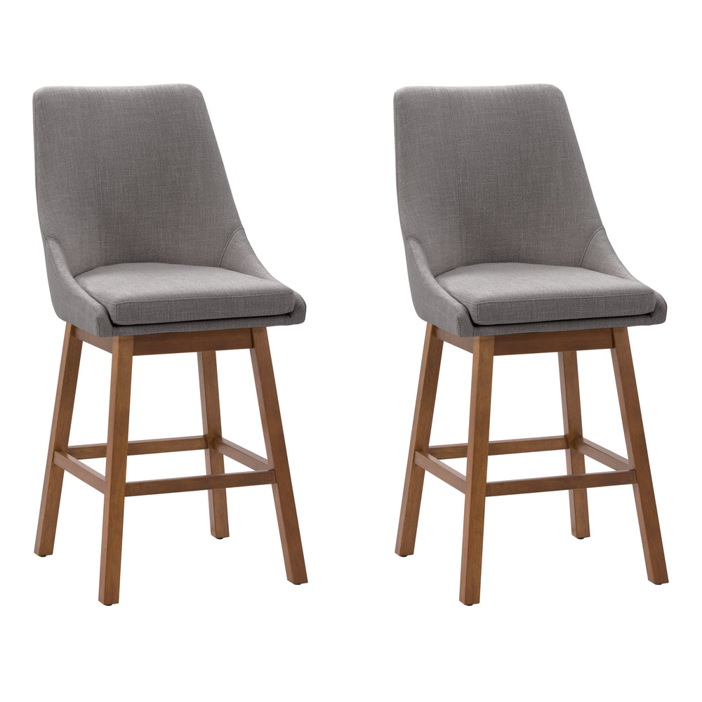 Image of CorLiving Boston Formed Back Fabric Barstool - Light Grey - 2 Pack