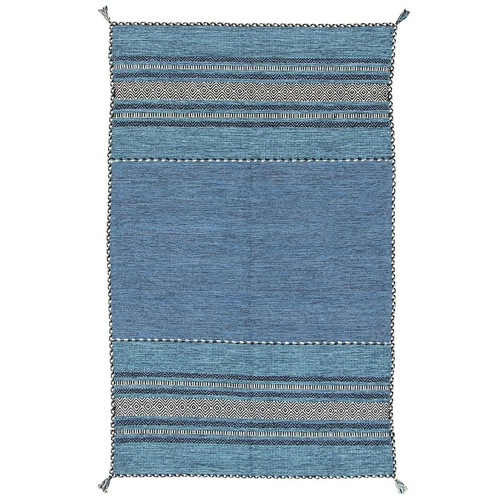 Image of eCarpetGallery Bold & Colourful Wool Kilim - 5' x 8' - Blue