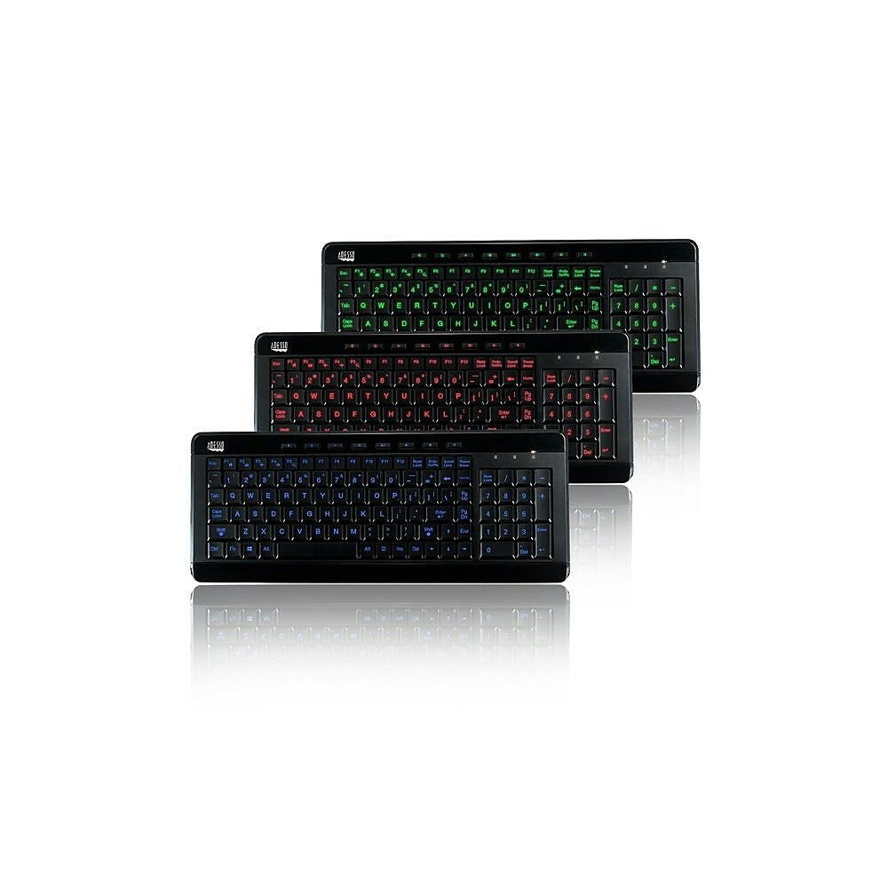 Image of Adesso SlimTouch 120, 3-Colour Illuminated Compact Multimedia Keyboard