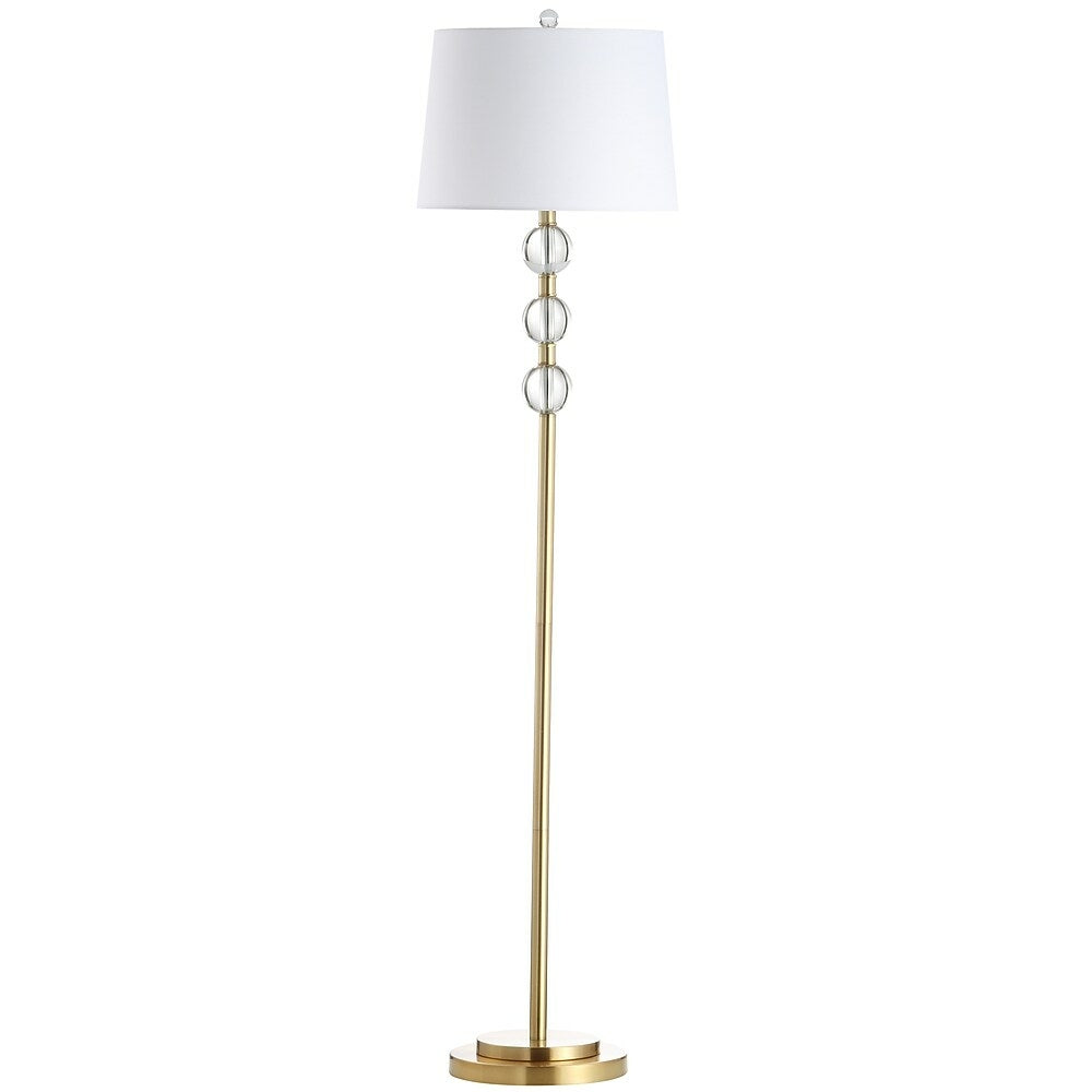 Image of Dainolite 1LT Crystal Floor Lamp, AGB With White Shade