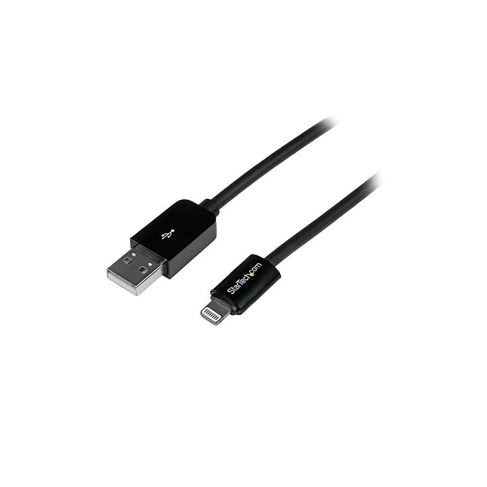 Image of StarTech 3m (10ft) Long Black Apple 8-pin Lightning Connector to USB Cable for iPhone / iPod / iPad