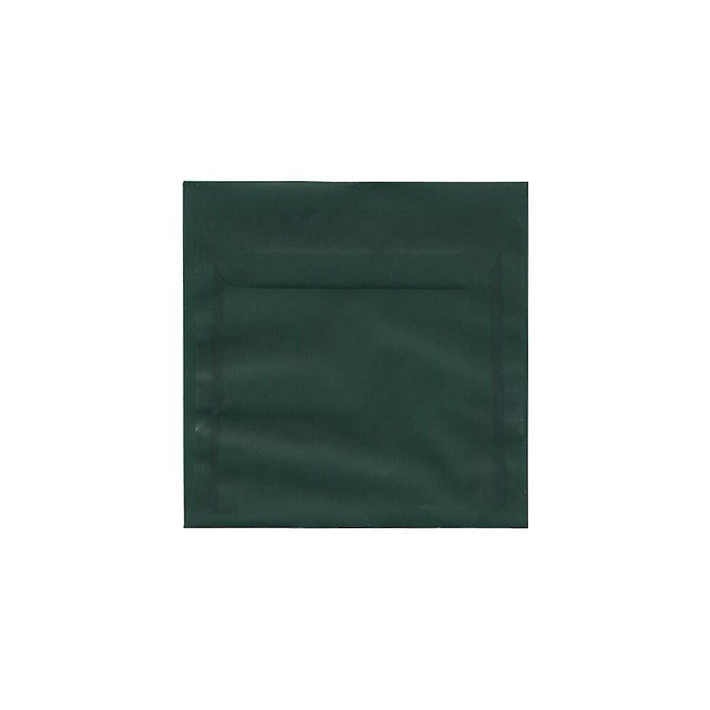 Image of JAM Paper 6.5 x 6.5 Square Envelopes, Racing Green Translucent Vellum, 25 Pack (1592125)
