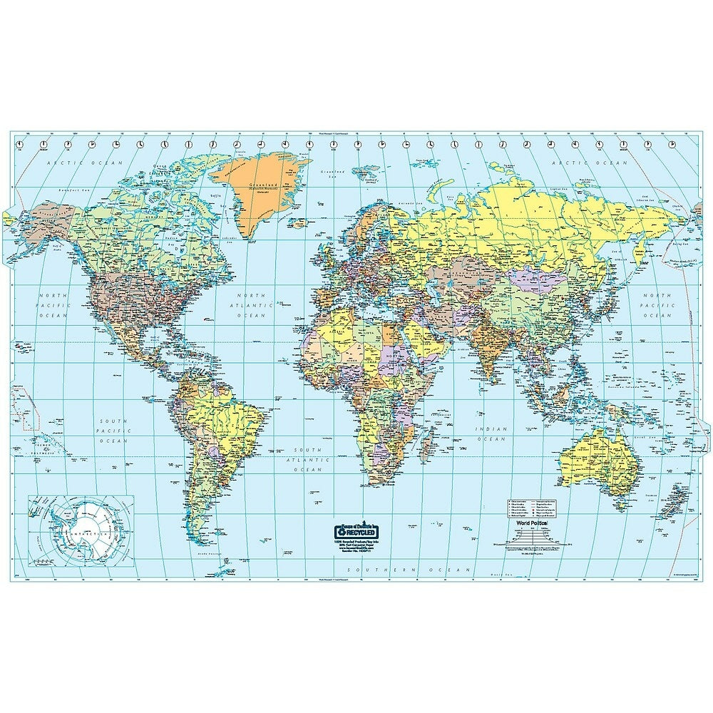 Image of House Of Doolittle - Laminated World Map - 50" x 33"