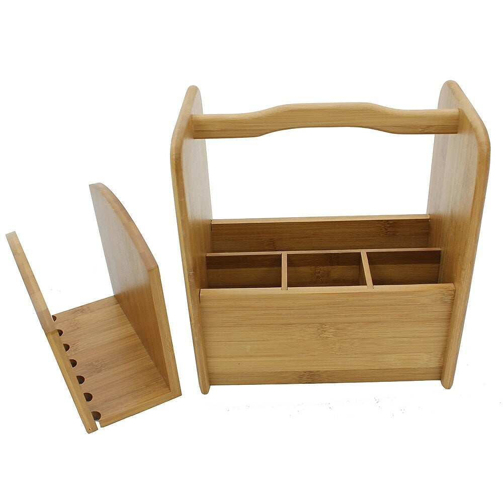 Image of Cathay Importers Bamboo Napkin Holder and Utensil Caddy, 2 Pack