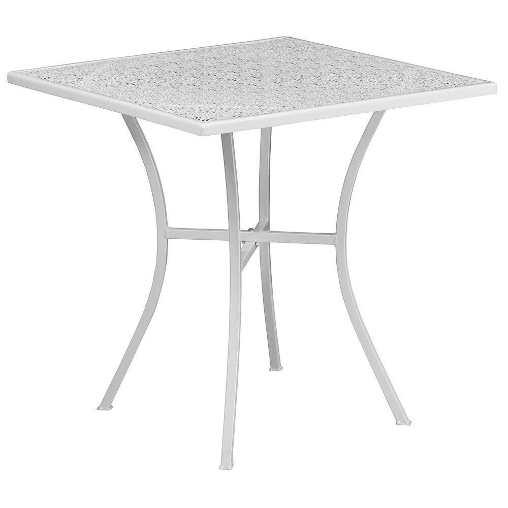 Image of Flash Furniture 28" Square White Indoor-Outdoor Steel Patio Table