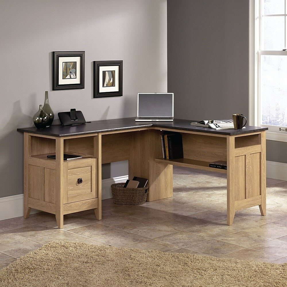 Image of Sauder August Hill L-Desk, Brown