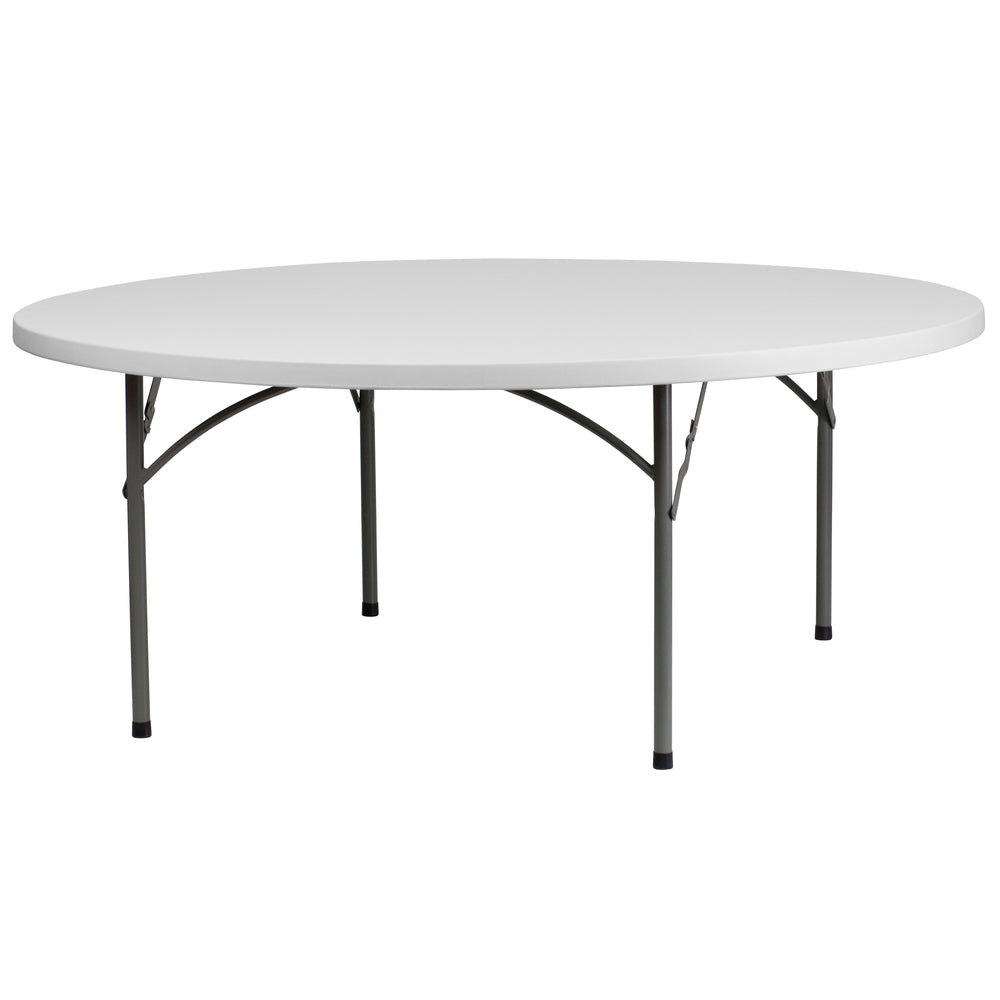 Image of Flash Furniture 72" Round Granite Plastic Folding Table - White