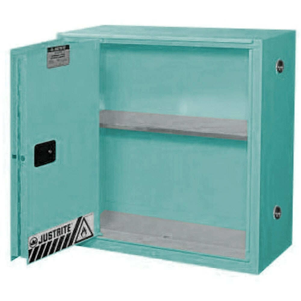 Image of Justrite Sure-Grip Ex Acid/Corrosive Storage Cabinets, Sliding Door, Self-Closing, 43" x 18" x 44"