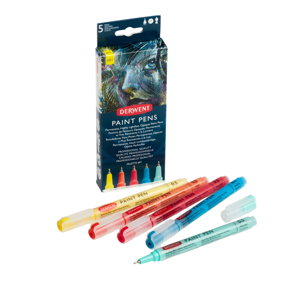 Image of Derwent Paint Pens - Palette #1 - 5 Pack