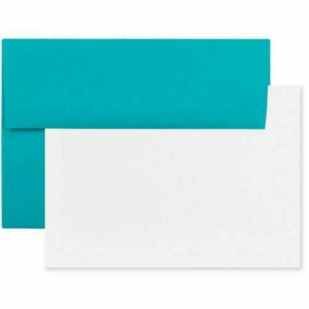 Image of JAM Paper Blank Greeting Cards Set - A7 Size - 5.25" x 7.25" - Sea Blue Recycled - 25 Pack