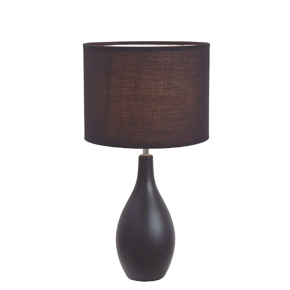 Image of Simple Designs Oval Base Ceramic Table Lamp, Black Finish