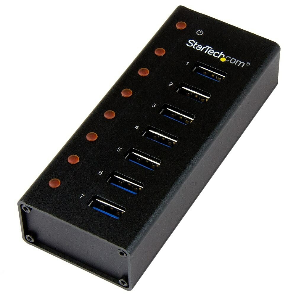 Image of StarTech 7-Port USB 3.0 Hub, Desktop or Wall-Mountable Metal Enclosure