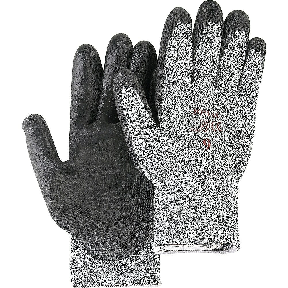Image of Jomac Canada Salt & Pepper Knit Gloves With Black Palm Coating, Size XL/10 - 12 Pack