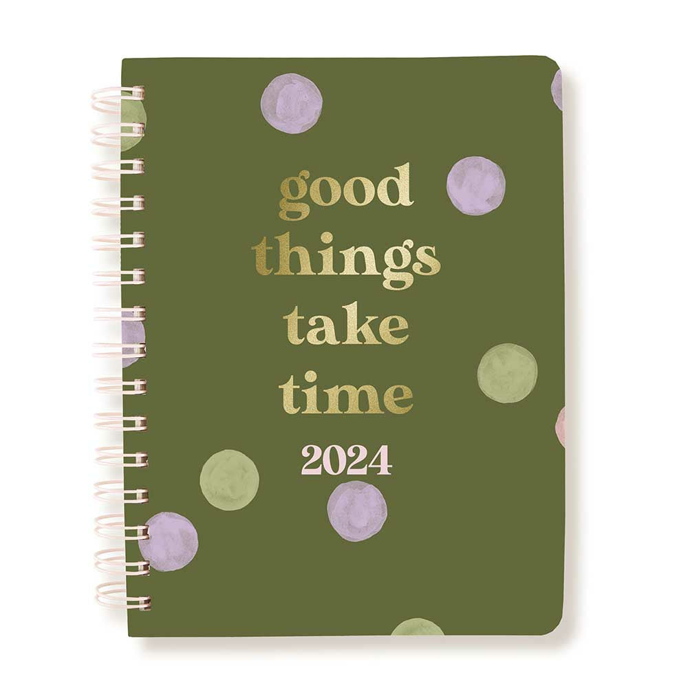 Image of Graphique de France 2024 Good Things Weekly Academic Spiral Vegan Leather Planner - 6" x 8" - Assorted - English