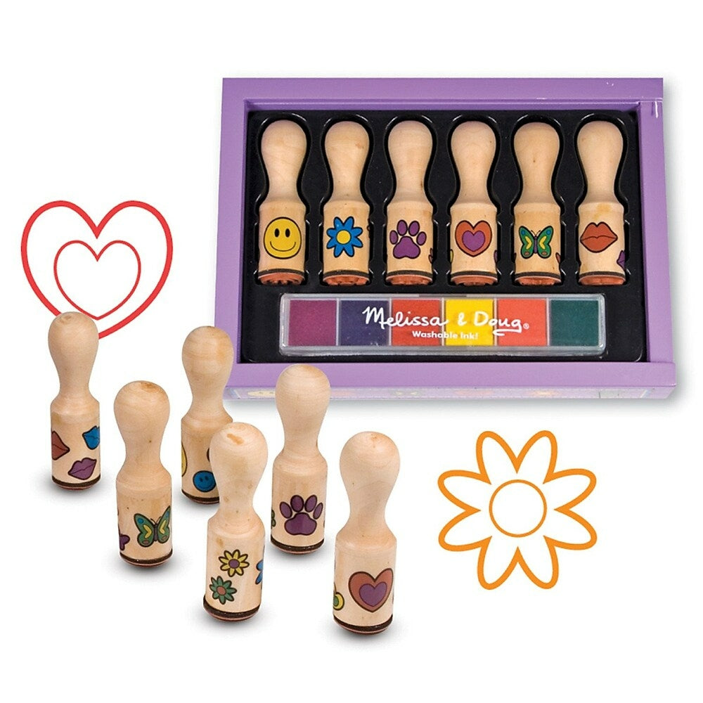 Image of Melissa & Doug Happy Handle Stamp Set Assorted, 2 Pack (LCI2407)