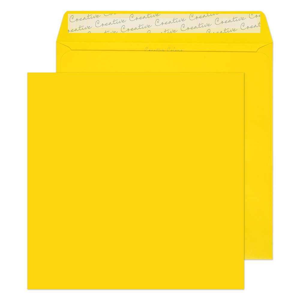 Image of Blake Creative Color Bright Yellow Invitation Envelopes - 8 5/8" W x 8 5/8" L - Banana Yellow - 10 Pack, Banana_Yellow
