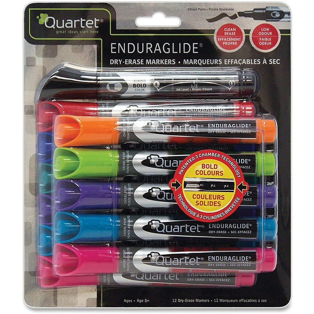 Image of Quartet Enduraglide Dry-Erase Markers & Accessories Kit, Chisel Tip